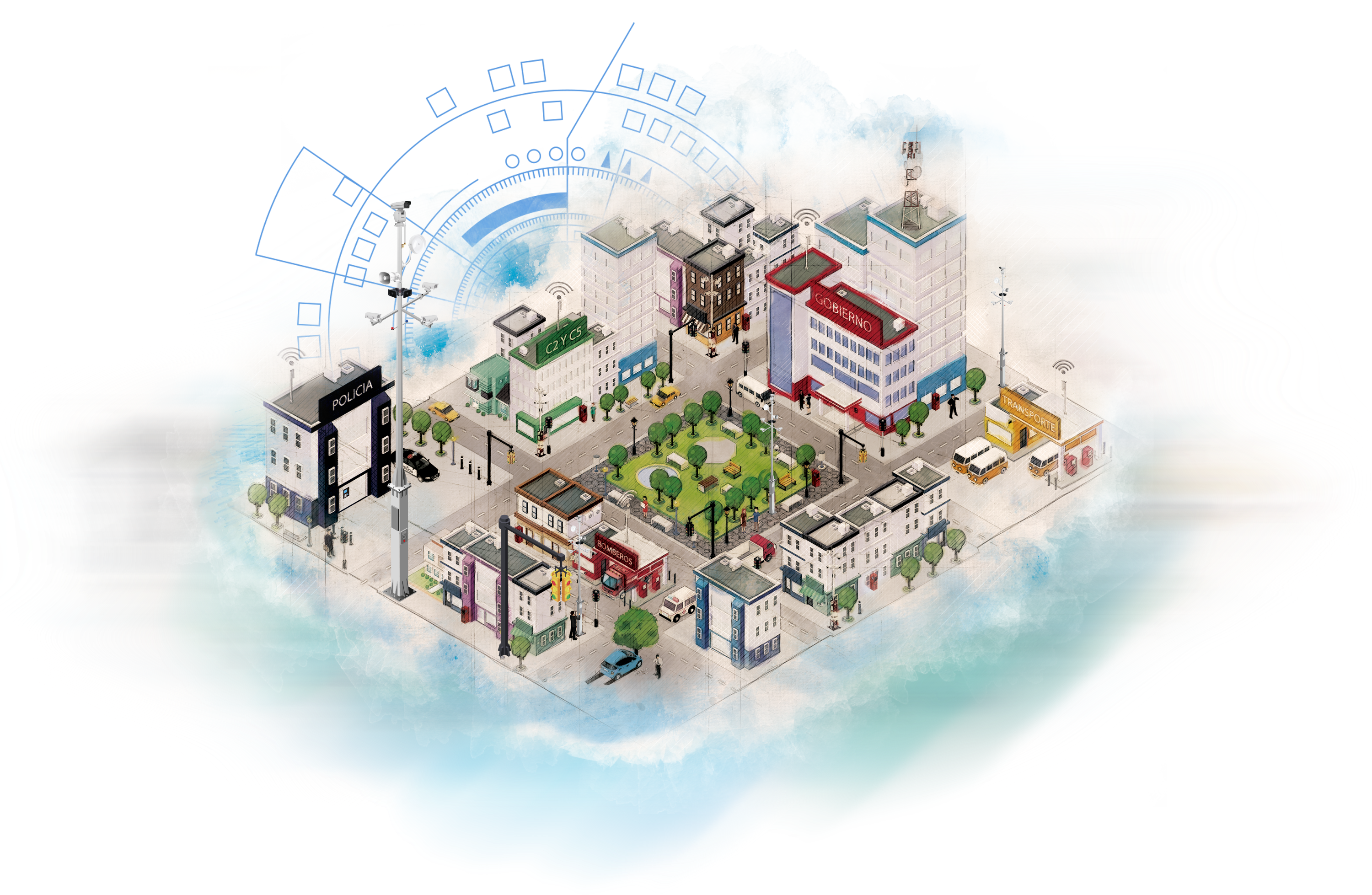 Ilustración Ciudad Segura